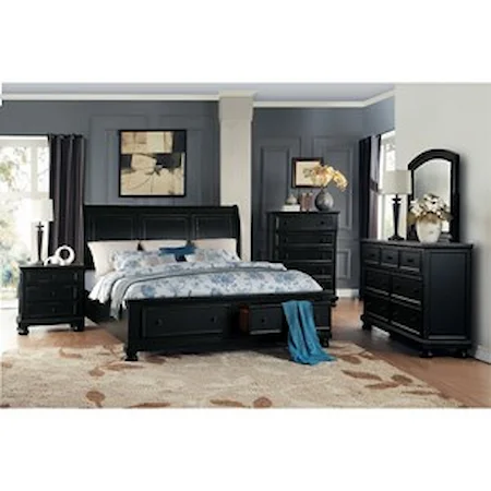 Transitional Queen Bedroom Group with Storage Footboard